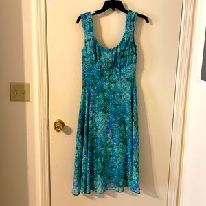 Connected Apparel floral blue dress